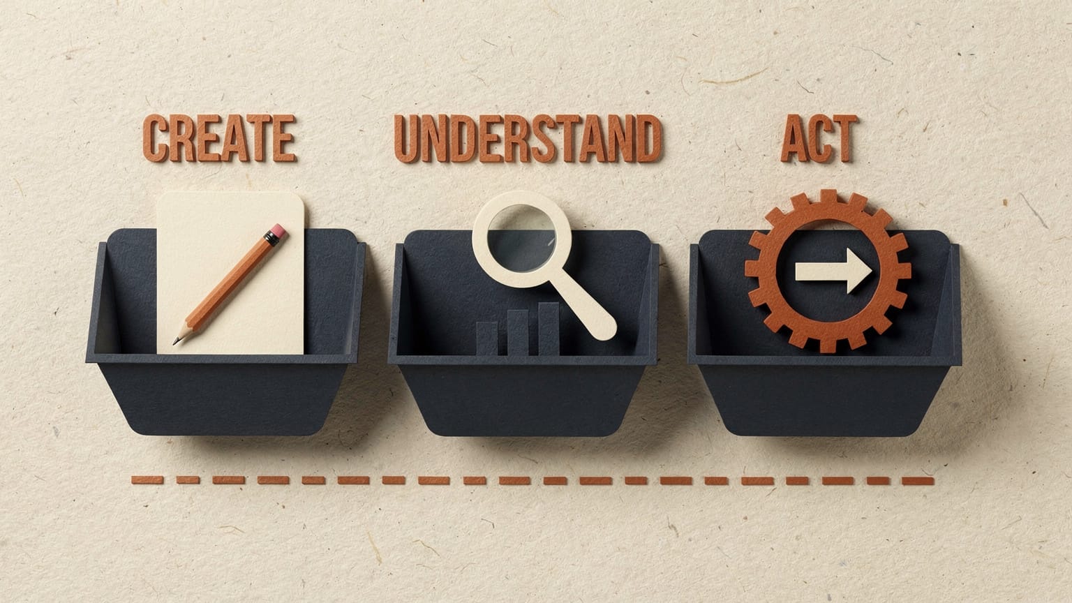 Create, Understand, Act: A Simple Framework for What to Hand to AI