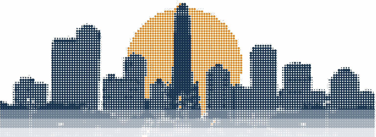 Halftone illustration of the Rizal Monument against the Manila skyline